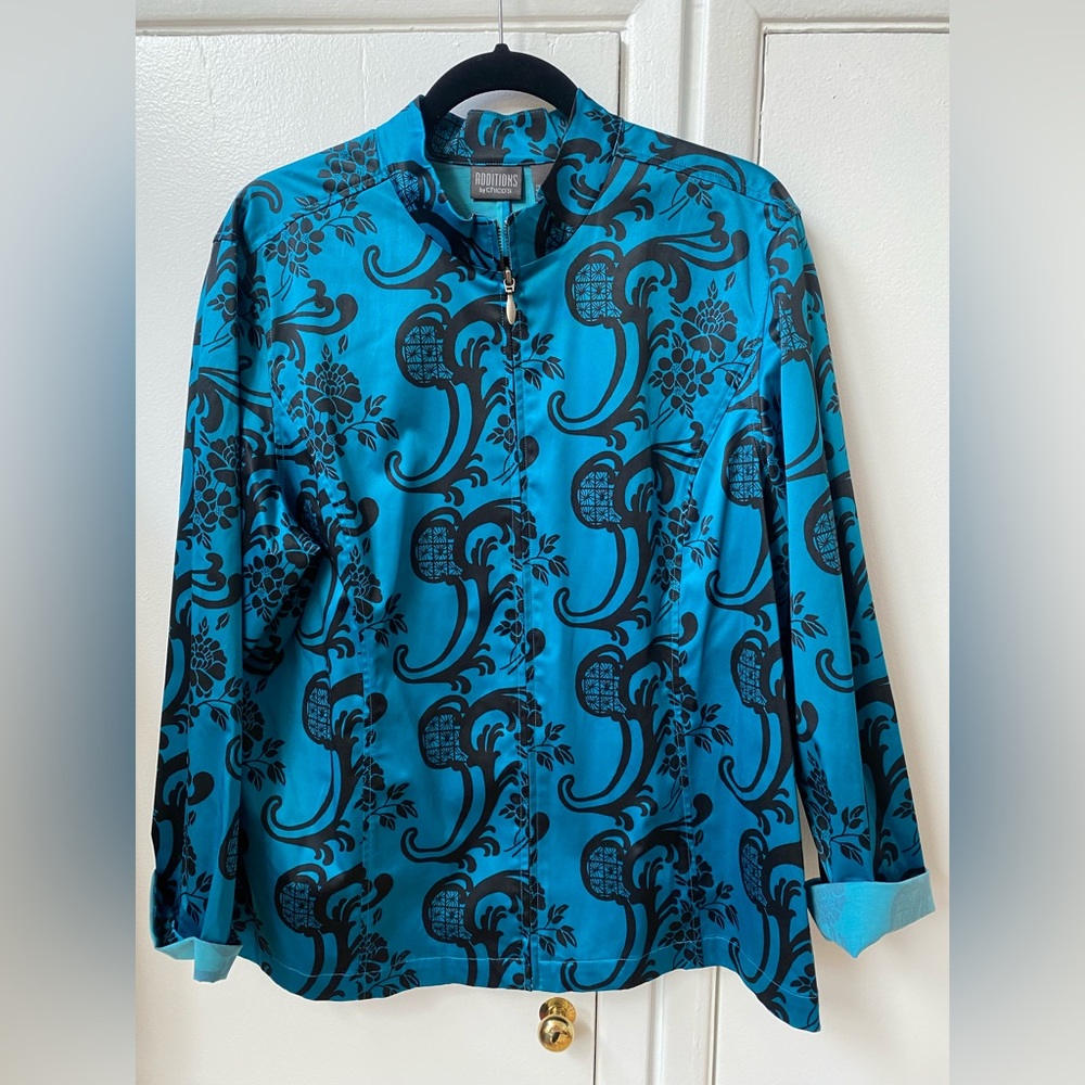 Chico’s Mandarin Aqua Jacket